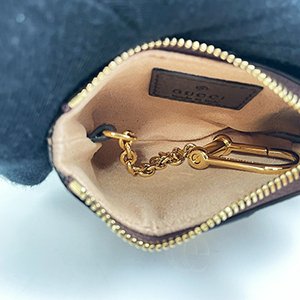 *奢華大道國際精品＊【G1809】GUCCI 咖啡色PVC綠紅綠 Ophidia 鑰匙/零錢包 671722-6