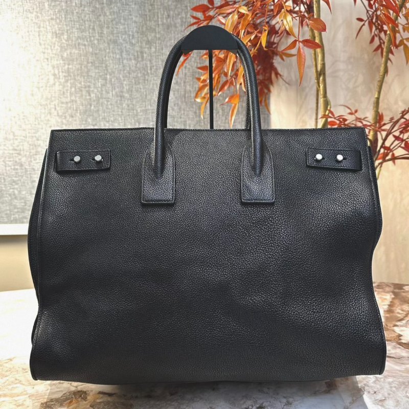 YSL SAC DE JOUR黑色牛皮手提肩背斜背包 40*30*13.5 98新配件塵袋鎖鑰匙-4