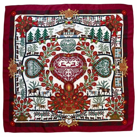 HERMES Découpages 90 北歐森林童話 絲巾