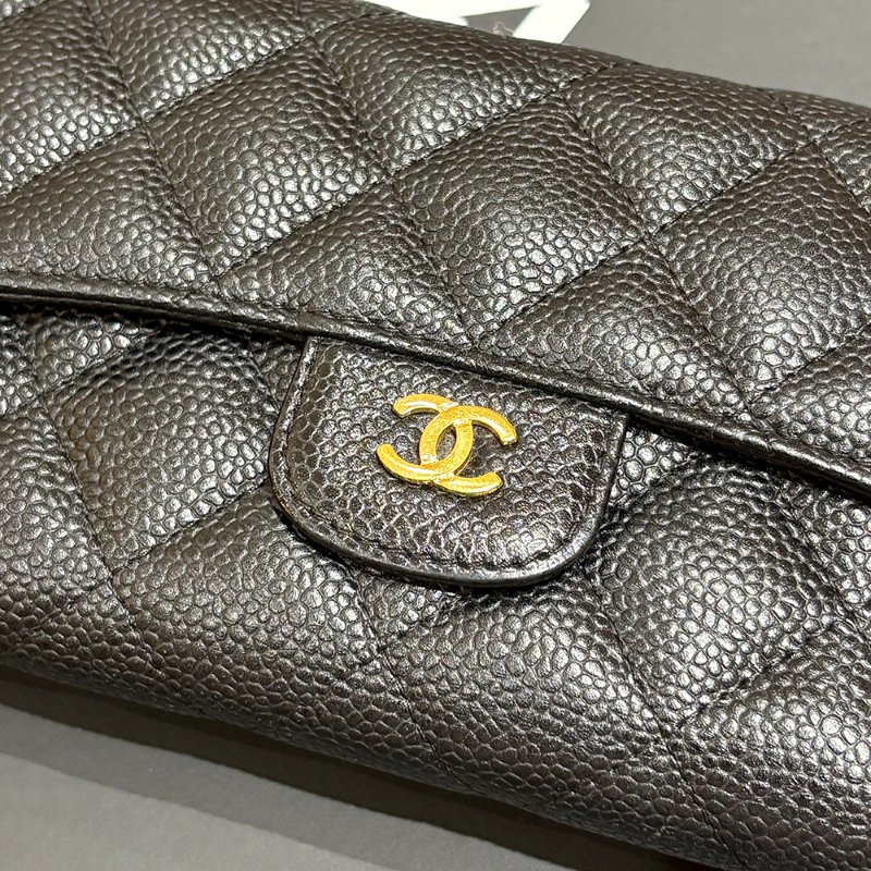 【現貨｜經典耐看】Chanel CF 三折長夾｜魚子醬牛皮 × 金釦｜2016年出品｜香奈兒經典銀包推薦｜保卡盒裝完整-4