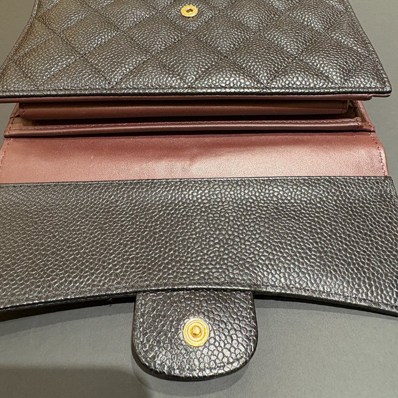 【現貨｜經典耐看】Chanel CF 三折長夾｜魚子醬牛皮 × 金釦｜2016年出品｜香奈兒經典銀包推薦｜保卡盒裝完整-6