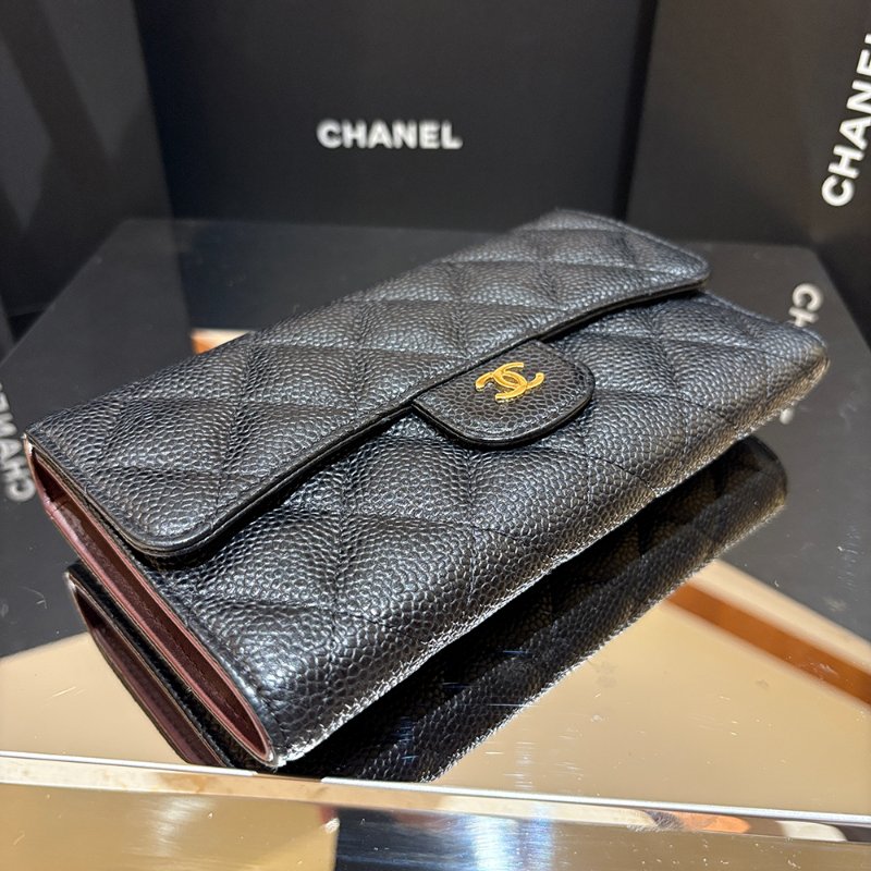 【現貨｜經典耐看】Chanel CF 三折長夾｜魚子醬牛皮 × 金釦｜2016年出品｜香奈兒經典銀包推薦｜保卡盒裝完整-10