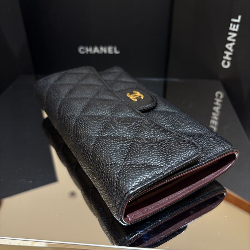 【現貨｜經典耐看】Chanel CF 三折長夾｜魚子醬牛皮 × 金釦｜2016年出品｜香奈兒經典銀包推薦｜保卡盒裝完整-12