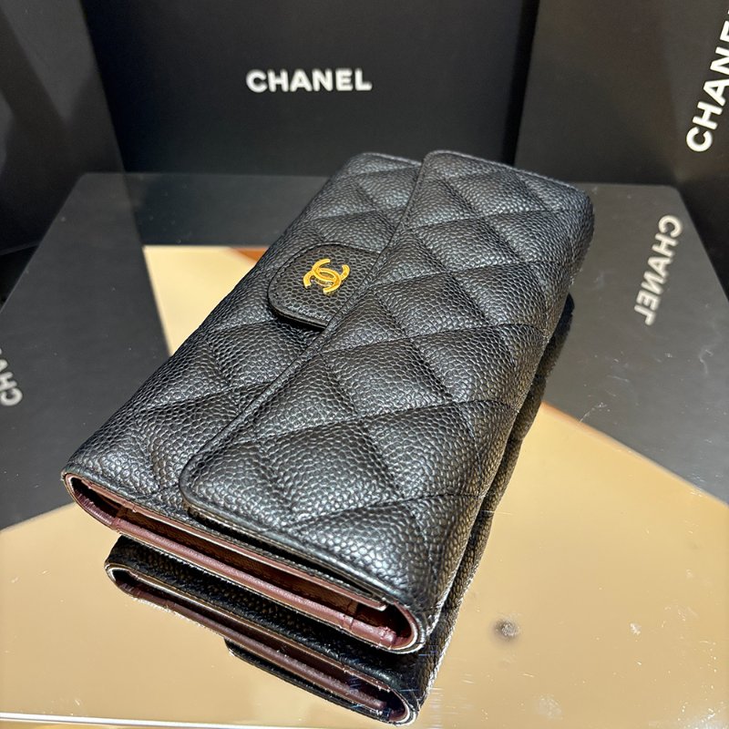 【現貨｜經典耐看】Chanel CF 三折長夾｜魚子醬牛皮 × 金釦｜2016年出品｜香奈兒經典銀包推薦｜保卡盒裝完整-19