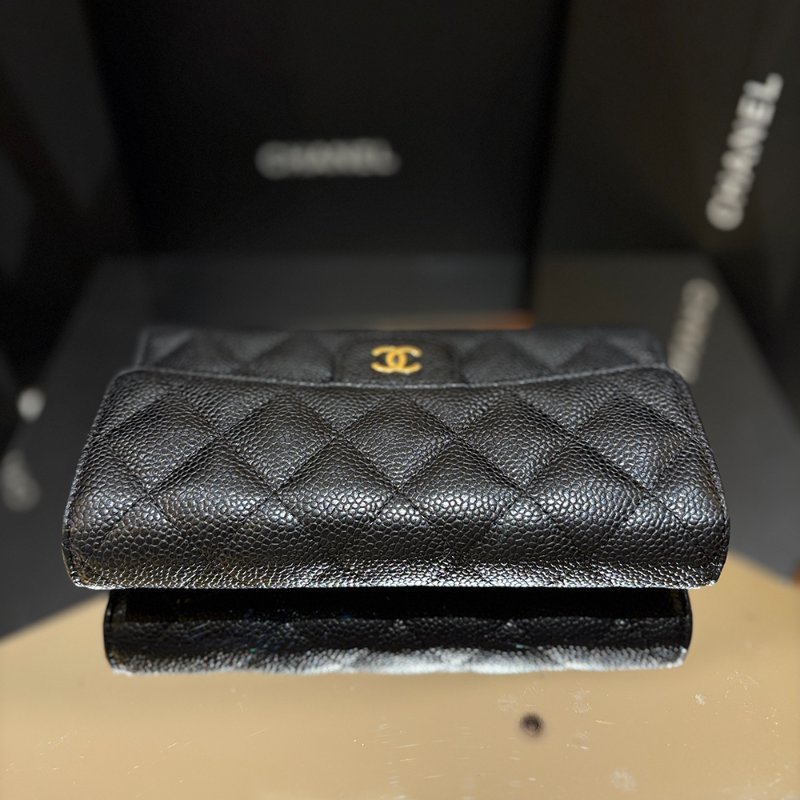 【現貨｜經典耐看】Chanel CF 三折長夾｜魚子醬牛皮 × 金釦｜2016年出品｜香奈兒經典銀包推薦｜保卡盒裝完整-20