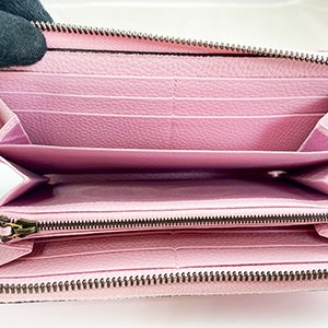 *奢華大道國際精品＊【G1810】GUCCI 粉色牛皮竹節ㄇ字拉鍊長夾 739499-6