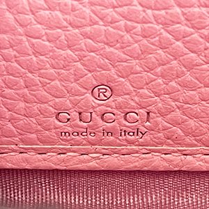 *奢華大道國際精品＊【G1810】GUCCI 粉色牛皮竹節ㄇ字拉鍊長夾 739499-7