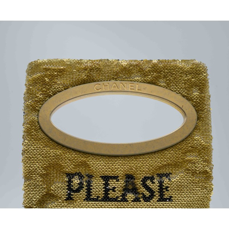 CHANEL香奈兒門牌造型亮片手拿包Limited Edition-6