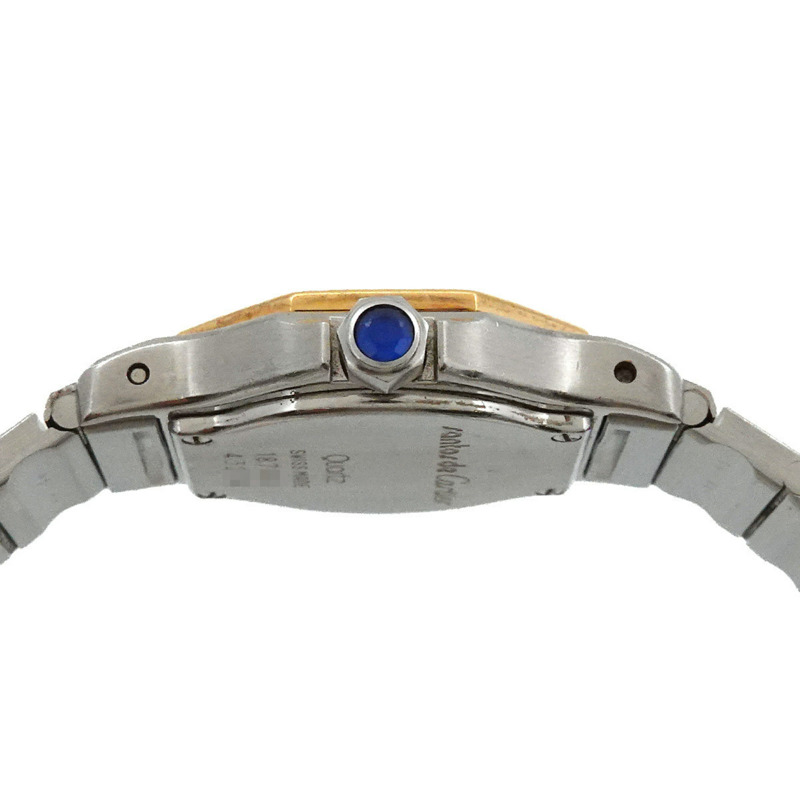 卡地亞 Santos Octagon SM 雙色腕錶 W2001683 女士腕錶，帶日期顯示，象牙色和黃金石英機芯-4