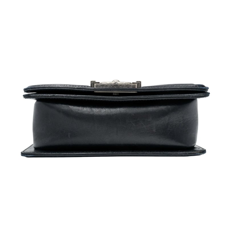 CHANEL香奈兒Boy20水鑽黑色皮革-3