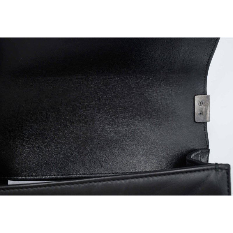 CHANEL香奈兒Boy20水鑽黑色皮革-6