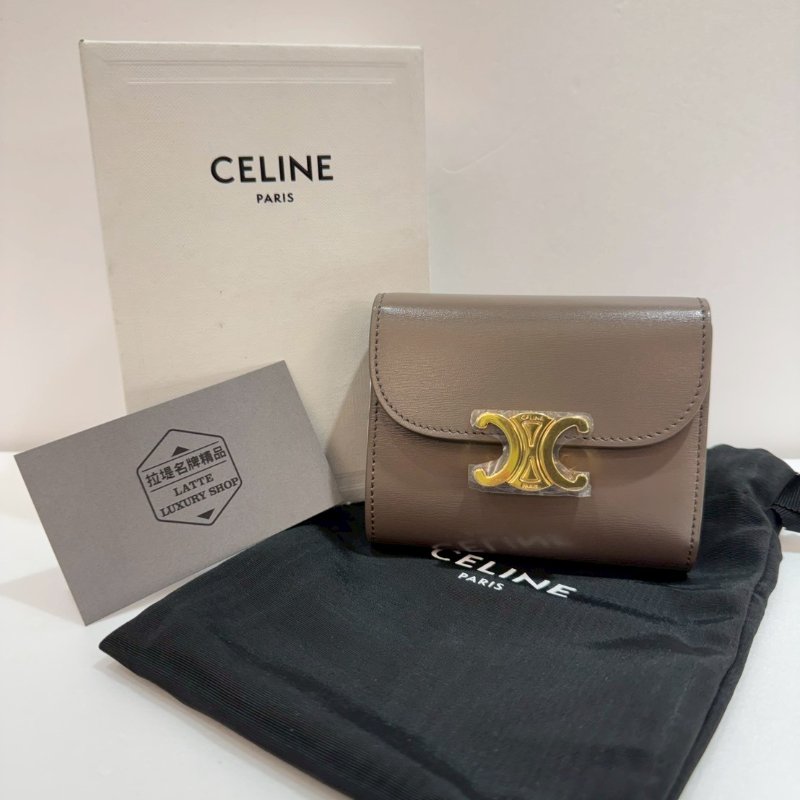 CELINE 凱旋門 三折短夾/皮夾 全新-0