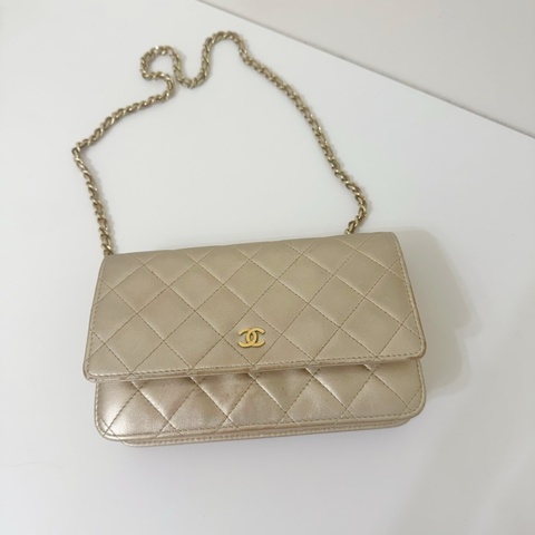 Chanel WOC 經典菱格小羊皮手拿/斜背包