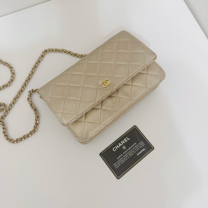 Chanel WOC 經典菱格小羊皮手拿/斜背包-4