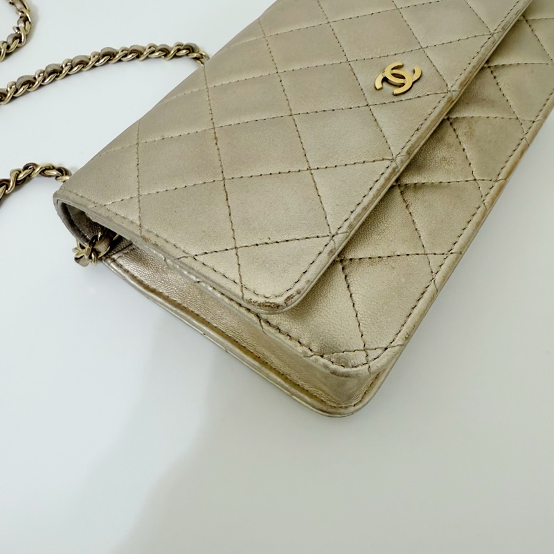 Chanel WOC 經典菱格小羊皮手拿/斜背包-6