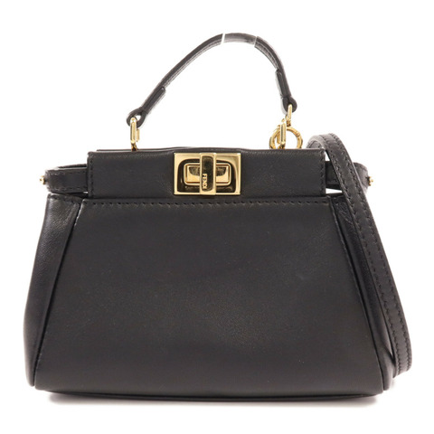 FENDI 牛皮皮革Mini Peekaboo金扣手挽肩背兩用袋