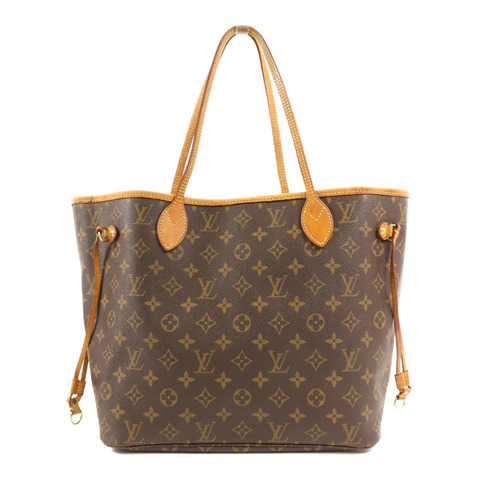 LOUIS VUITTON Monogram Neverfull MM金扣手挽袋
