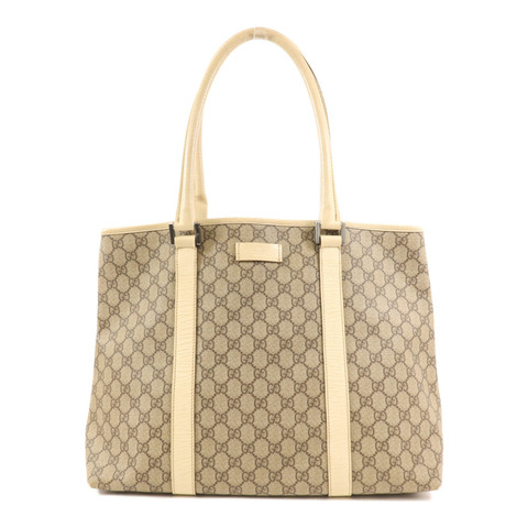 GUCCI 塗層帆布Tote Bag銀扣肩背袋