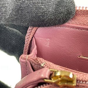 ＊奢華大道國際精品＊【CH0709】CHANEL藕粉色小羊皮 BOY米金釦ㄇ字拉鍊中夾 A80566-1