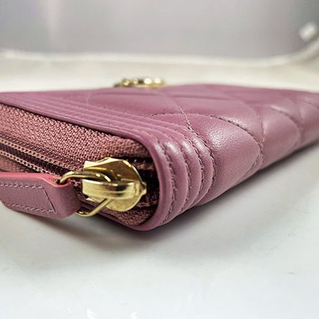 ＊奢華大道國際精品＊【CH0709】CHANEL藕粉色小羊皮 BOY米金釦ㄇ字拉鍊中夾 A80566-11