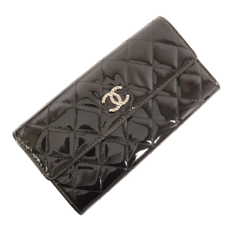CHANEL 漆皮皮革Long Wallet銀扣長錢包-2