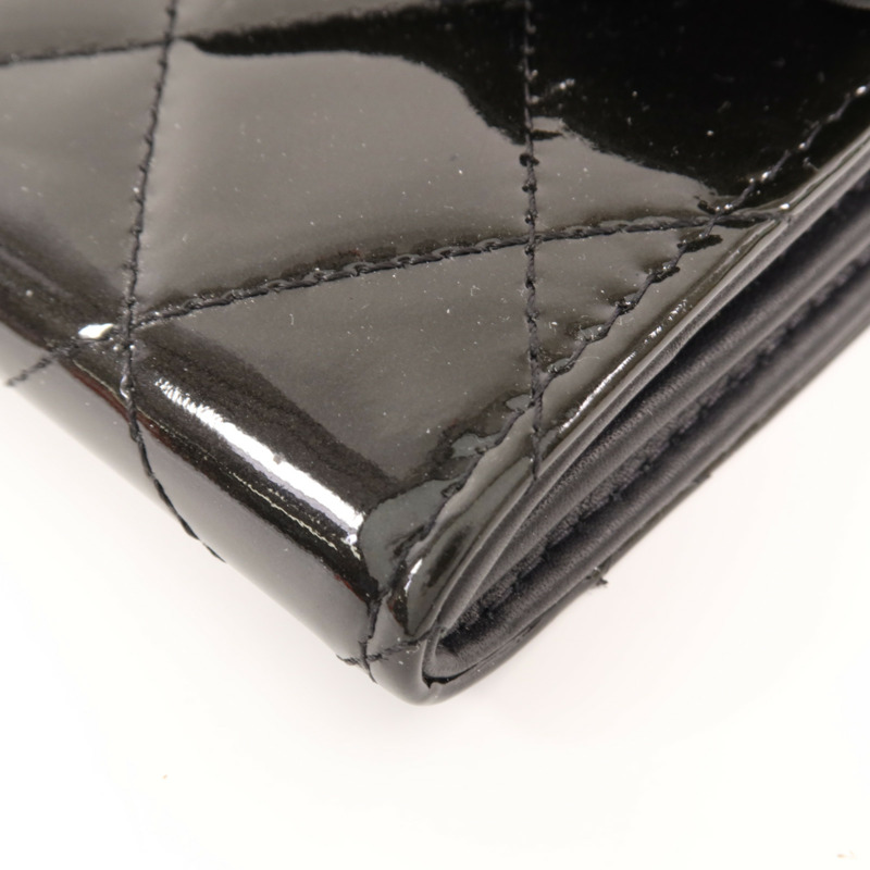 CHANEL 漆皮皮革Long Wallet銀扣長錢包-8
