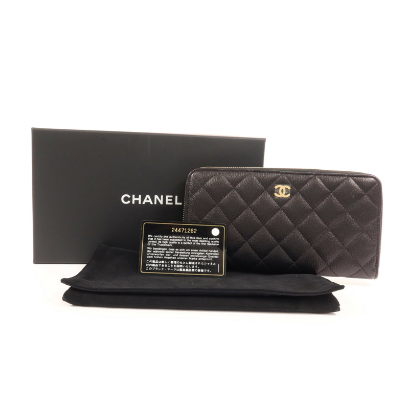 CHANEL 牛皮皮革Long Wallet金扣長錢包-12
