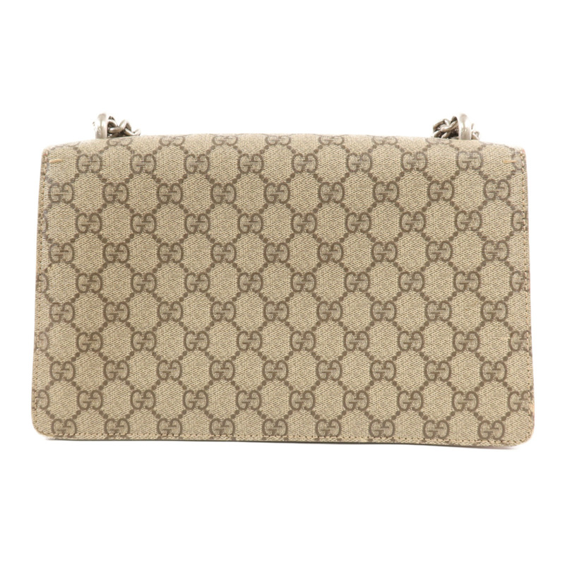 GUCCI 塗層帆布Dionysus銀扣鏈帶肩背袋-1