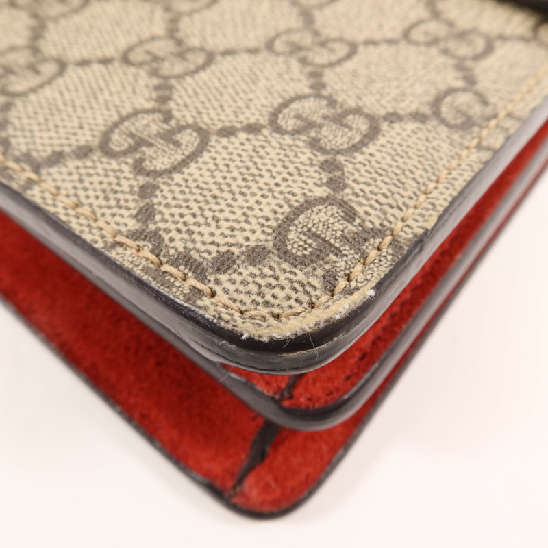 GUCCI 塗層帆布Dionysus銀扣鏈帶肩背袋-8