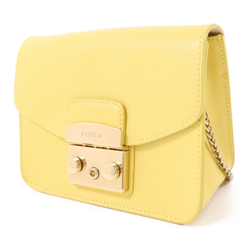Furla 牛皮皮革Chain Shoulder Bag金扣鏈帶肩背袋-2