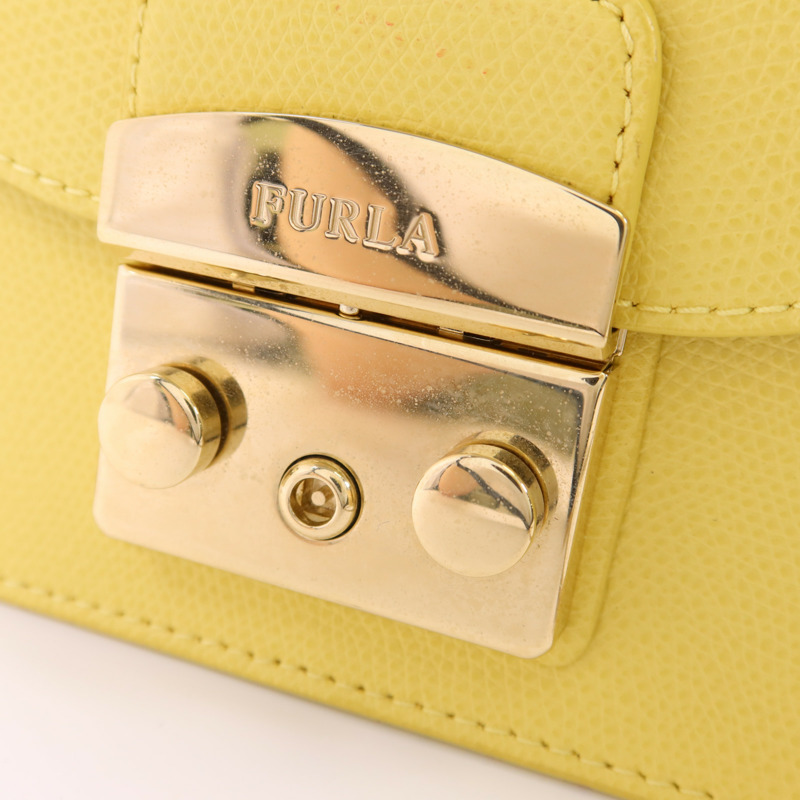 Furla 牛皮皮革Chain Shoulder Bag金扣鏈帶肩背袋-8