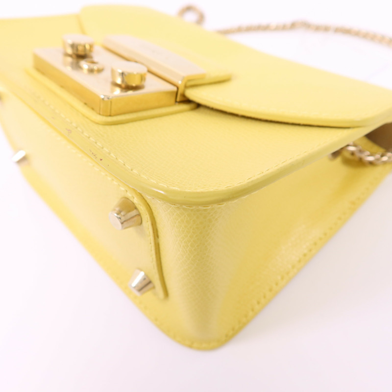 Furla 牛皮皮革Chain Shoulder Bag金扣鏈帶肩背袋-9