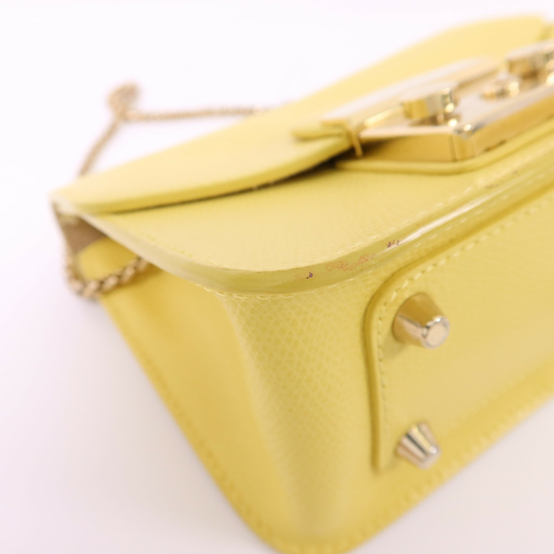 Furla 牛皮皮革Chain Shoulder Bag金扣鏈帶肩背袋-10