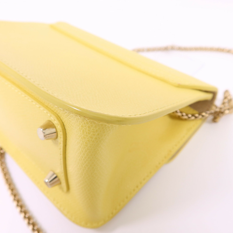 Furla 牛皮皮革Chain Shoulder Bag金扣鏈帶肩背袋-11