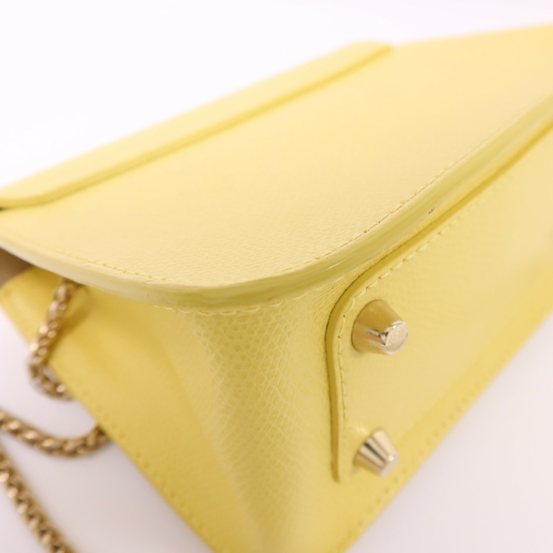 Furla 牛皮皮革Chain Shoulder Bag金扣鏈帶肩背袋-12