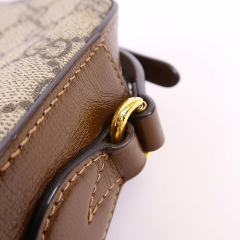 GUCCI 塗層帆布Horsebit 1955 Shoulder Bag金扣肩背袋-17