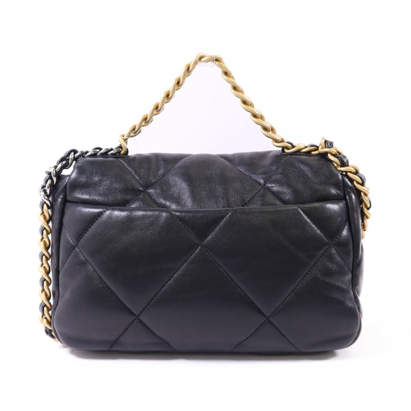 CHANEL 羊皮皮革Chanel 19金扣手挽肩背兩用袋-1