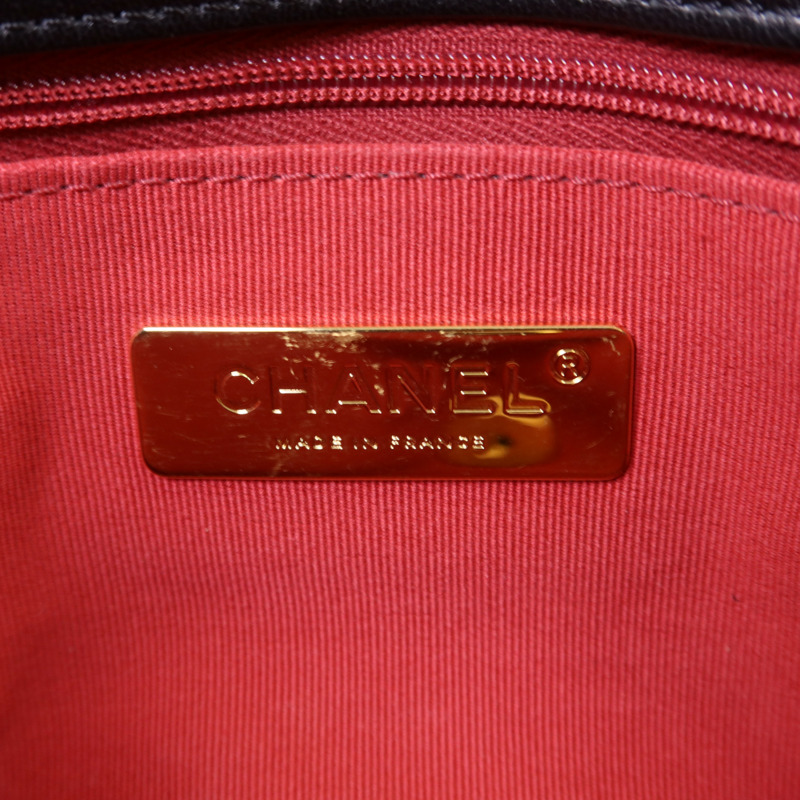 CHANEL 羊皮皮革Chanel 19金扣手挽肩背兩用袋-6