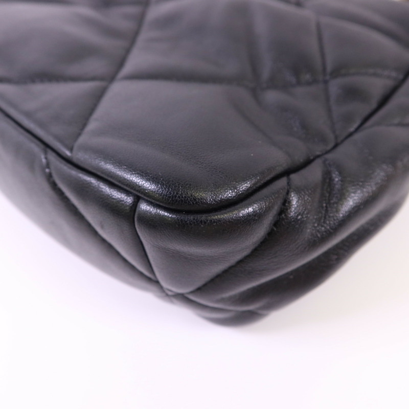 CHANEL 羊皮皮革Chanel 19金扣手挽肩背兩用袋-13