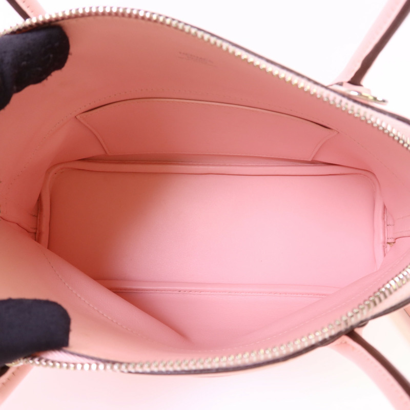 HERMES Swift皮革Bolide 27銀扣手挽肩背兩用袋Rose Sakura-5