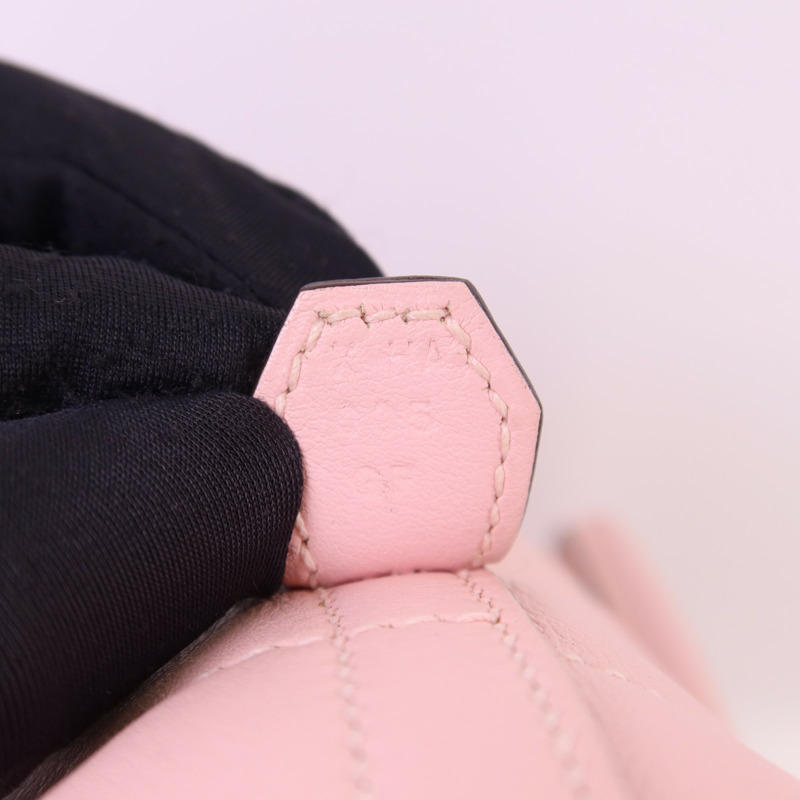 HERMES Swift皮革Bolide 27銀扣手挽肩背兩用袋Rose Sakura-7