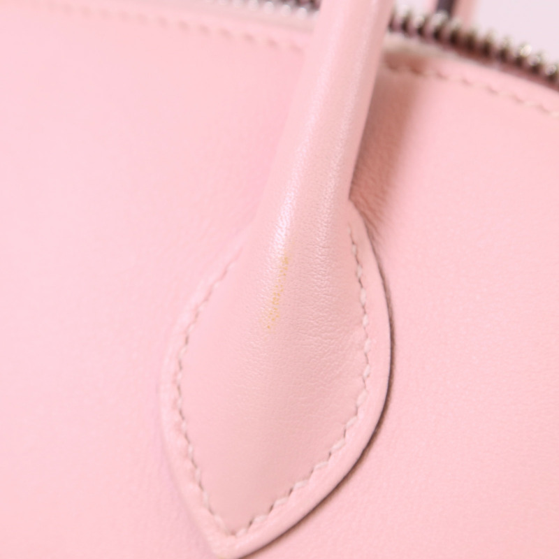 HERMES Swift皮革Bolide 27銀扣手挽肩背兩用袋Rose Sakura-15