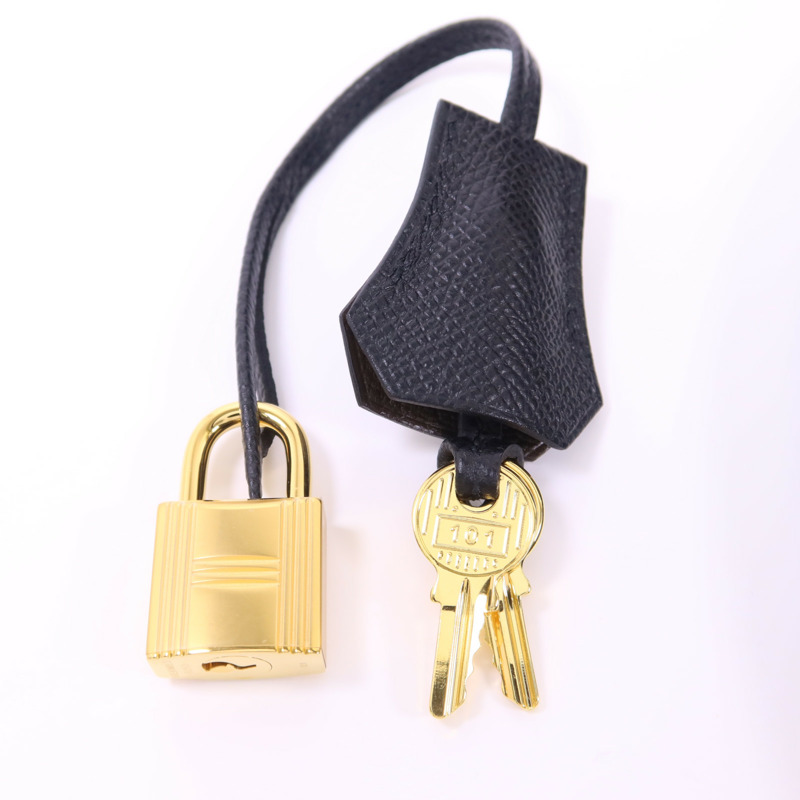 HERMES Epsom皮革Kelly 25金扣手挽肩背兩用袋Etoupe/Ecorce/Noir-10