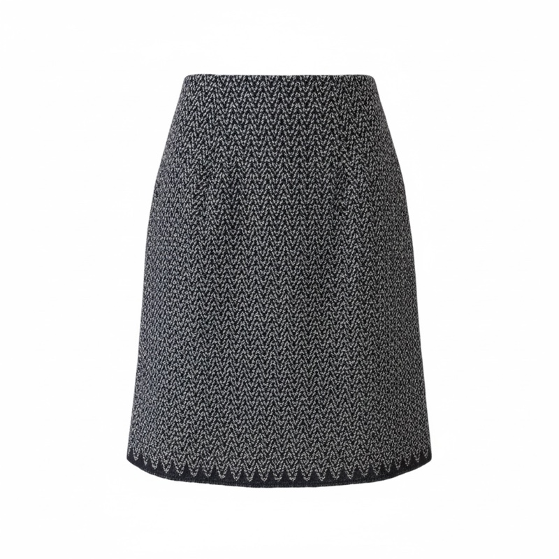 香奈兒 Chanel黑白斜紋羊毛混紡獅子雙C紐扣 外套與裙子（整套出售）-8