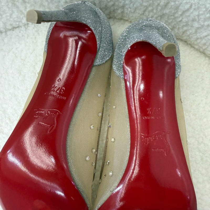 全新 Christian louboutin CL 红底鞋水鑽高跟鞋 37.5碼-8