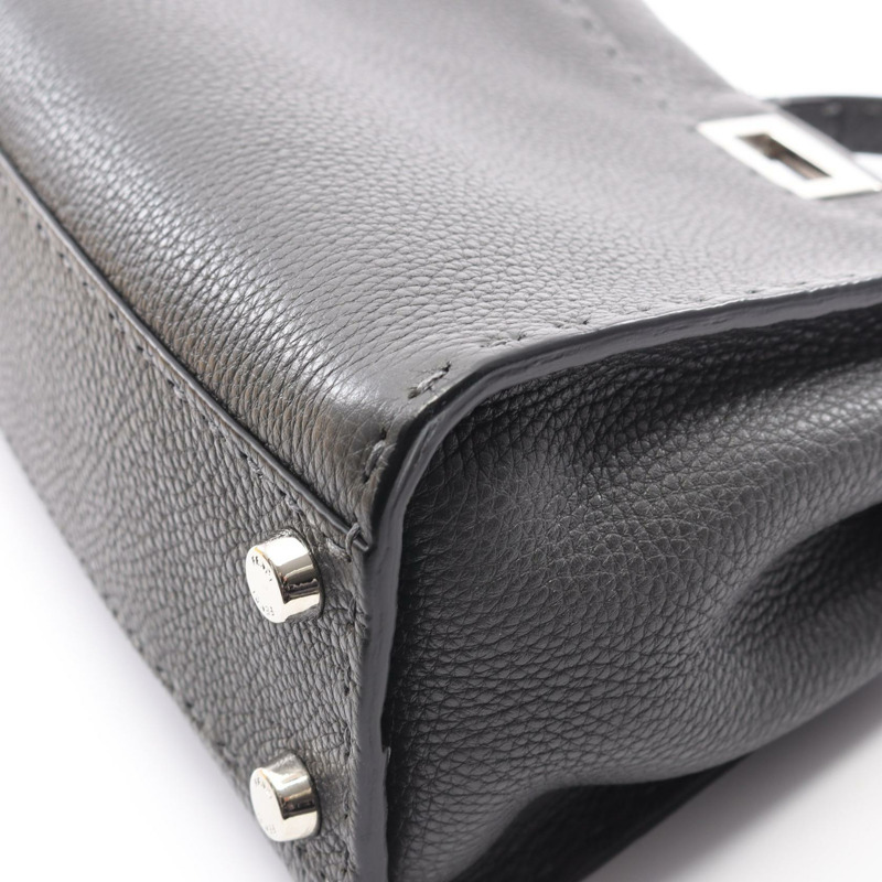 FENDI Mini Peekaboo Selleria 單肩斜背包 8BN244 皮革 灰色 二手-4