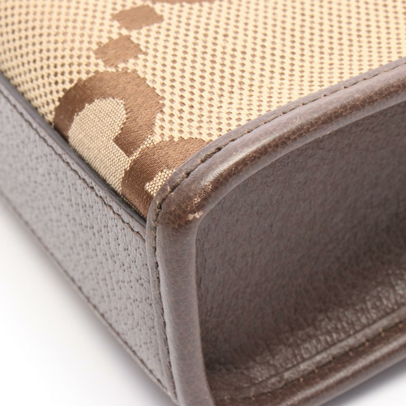 GUCCI Jumbo GG 托特斜背包 699406 帆布皮革 米色棕色 二手-5