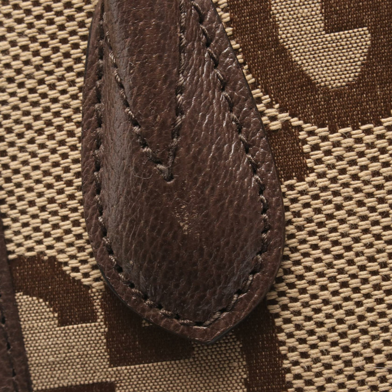 GUCCI Jumbo GG 托特斜背包 699406 帆布皮革 米色棕色 二手-8