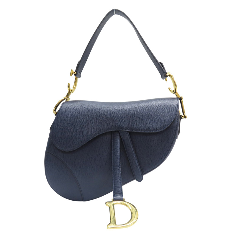 藍色 牛皮 中型馬鞍 SADDLE-M 肩背包【Dior 迪奧】-0