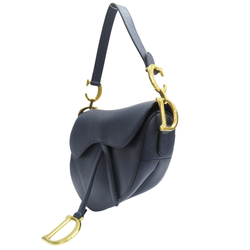 藍色 牛皮 中型馬鞍 SADDLE-M 肩背包【Dior 迪奧】-2